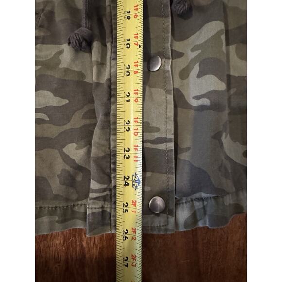 Mudd Y2K 90,s Grunge Utility Camo Military Hooded Full Zip Snap Fatigue Jacket M - Picture 5 of 7